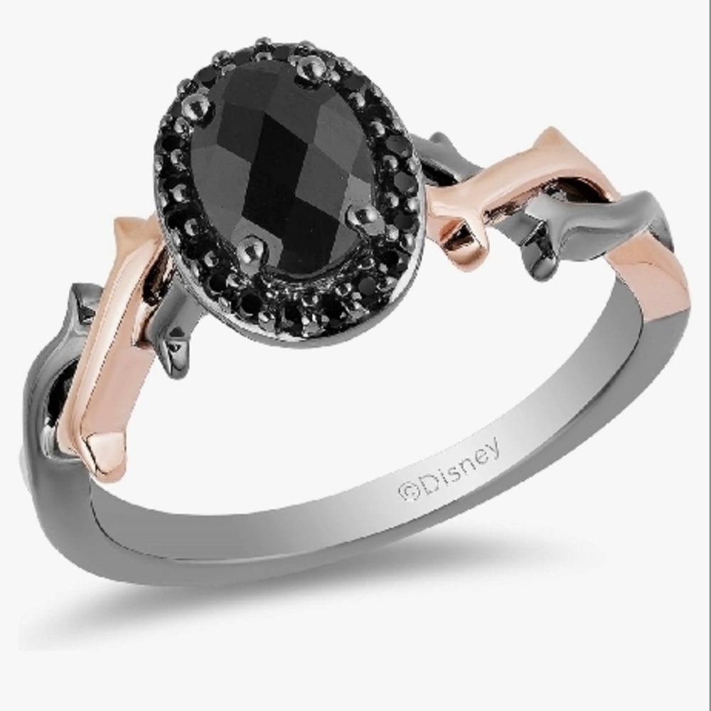 Maleficent Disney Ring size 7 Genuine Black Onyx & Diamonds